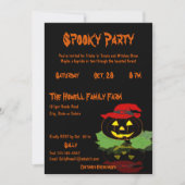 可愛いジャックオランタンの衣装ハローウィンパーティ 招待状 (正面)