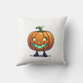 可愛いジャックオランタンハロウィンカボチャおもしろい顔 クッション (裏面)