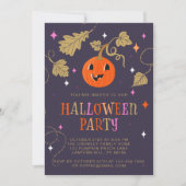 可愛いジャックオランタンハローウィンパーティ 招待状 (正面)