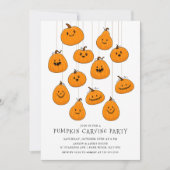 可愛いジャックオランタンパンプキンカービングハロウィーン 招待状 (正面)