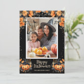 可愛いジャックオランタンフォトハッピーハローウィンカード シーズンカード (スタンド正面)