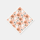可愛いジャックオーランタン&幽霊柄 スタンダードカクテルナプキン (角)