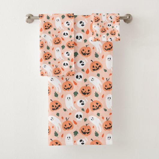 可愛いジャックオーランタン&幽霊柄 バスタオルセット (インサイチュ)