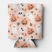 可愛いジャックオーランタン&幽霊柄 缶クーラー (正面)