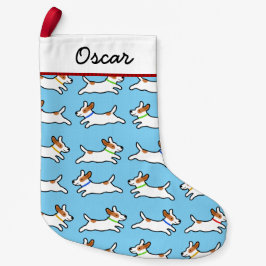 可愛いジャックラッセルテリアズパターン |おもしろい犬のクリスマス スモールクリスマスストッキング