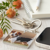 可愛いジャックラッセルテリア犬の写真 キーホルダー (正面右)