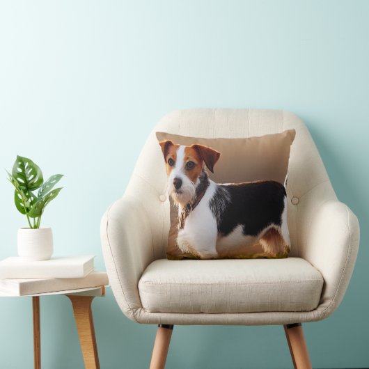可愛いジャックラッセルテリア犬の写真 クッション (椅子)