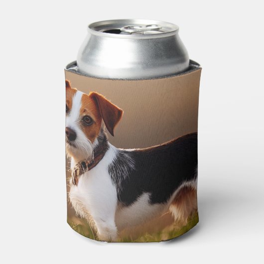 可愛いジャックラッセルテリア犬の写真 缶クーラー (缶正面)