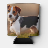 可愛いジャックラッセルテリア犬の写真 缶クーラー (正面)