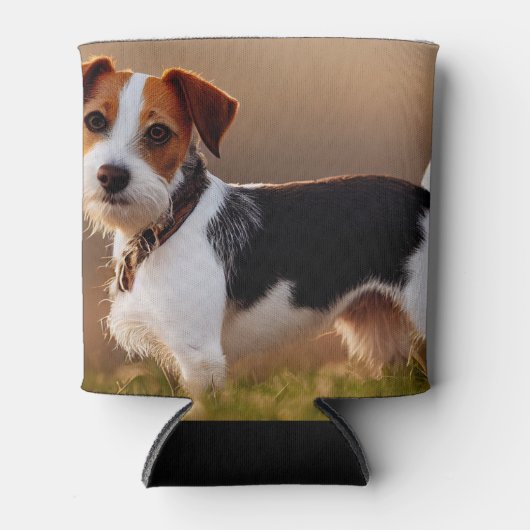 可愛いジャックラッセルテリア犬の写真 缶クーラー (正面)