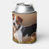 可愛いジャックラッセルテリア犬の写真 缶クーラー (缶裏面)