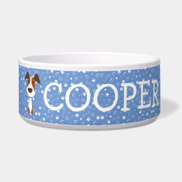 可愛いジャックラッセルテリア犬カスタマイズ可能な名前 ボウル