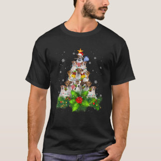 可愛いジャックラッセルテリア犬クリスマスツリーギフト Tシャツ