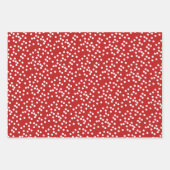 可愛いジャックラッセル&レッドパターン – クリスマス ラッピングペーパーシート (正面2)