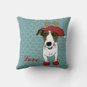 可愛いジャック・ラッセル・テリアクリスマス クッション (裏面)