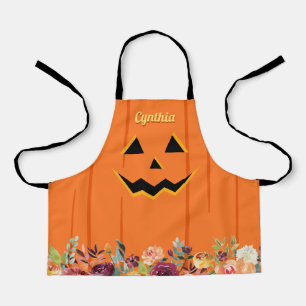 可愛いジャックO'ランタンハロウィンカボチャフローラ子供 エプロン