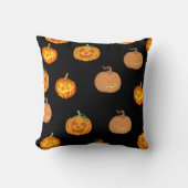 可愛いジャックOランタンブラックハロウィーン クッション (正面)