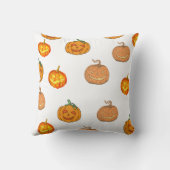 可愛いジャックOランタンホワイトハロウィーン クッション (裏面)