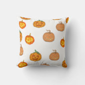可愛いジャックOランタンホワイトハロウィーン クッション (正面)