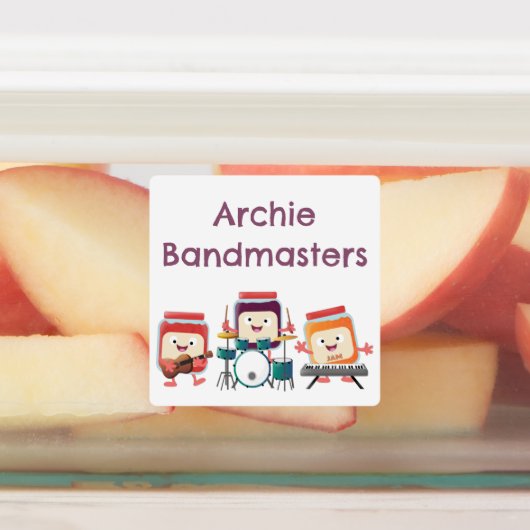 可愛いジャムセッション漫画ミュージシャン パーソナライズされた ラベル (貼付)