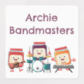 可愛いジャムセッション漫画ミュージシャン パーソナライズされた ラベル (デザイン1)