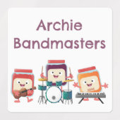 可愛いジャムセッション漫画ミュージシャン パーソナライズされた ラベル (デザイン2)