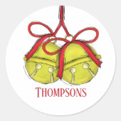 可愛いジャングルすべての方法のベルのお洒落クリスマス ラウンドシール (正面)