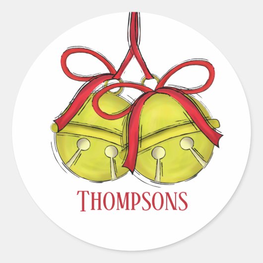 可愛いジャングルすべての方法のベルのお洒落クリスマス ラウンドシール (正面)