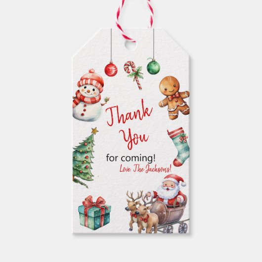 可愛いジャングルとミングルクリスマス ギフトタグ (正面)