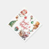 可愛いジャングルとミングルクリスマス スタンダードカクテルナプキン (角)