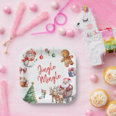 可愛いジャングルとミングルクリスマス ペーパープレート (パーティー)