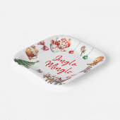 可愛いジャングルとミングルクリスマス ペーパープレート (傾斜あり)