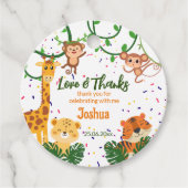 可愛いジャングルの動物感謝していパーティーよ フェイバータグ (正面)