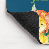 可愛いジャングルアニマルアフリカサファリ緑のライオン マウスパッド (コーナー)