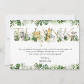 可愛いジャングルアニマルズサファリ緑1歳の誕生日 サンキューカード (正面)