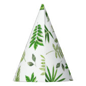 可愛いジャングルアニマルズサファリ1歳の誕生日の緑 パーティーハット (裏面)