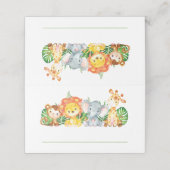 可愛いジャングルアニマルズサファリ1歳の誕生日の緑 プレイスカード (外部開封)