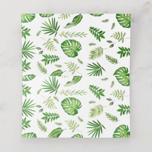 可愛いジャングルアニマルズサファリ1歳の誕生日の緑 プレイスカード (内部開封)