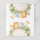 可愛いジャングルアニマルズサファリ1歳の誕生日の緑 プレイスカード (外部開封)