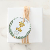 可愛いジャングルサファリキリン赤ちゃんシャワーありがとう フェイバータグ (インサイチュ)