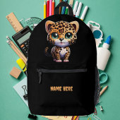 可愛いジャングルサファリレオパード子供の漫画グラフィック プリントバックパック