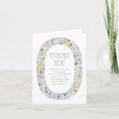 可愛いジャングルサファリ動物の赤ちゃんシャワーありがとう サンキューカード (正面)