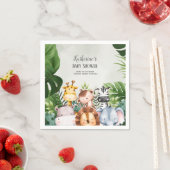 可愛いジャングルサファリ動物シール スタンダードカクテルナプキン (インサイチュ)