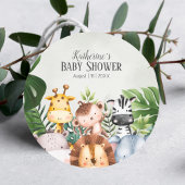 可愛いジャングルサファリ動物シール ラウンドシール