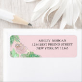 可愛いジャングルスロッスピンクアドレス ラベル (インサイチュ)