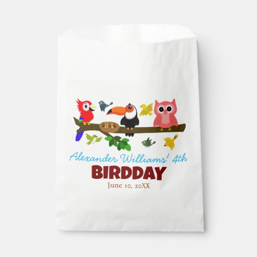 可愛いジャングルバーズオンツリーブランチキッドズ誕生日 フェイバーバッグ (正面)