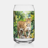 可愛いジャングルヒョウ愛好家 ガラス缶 (裏面)