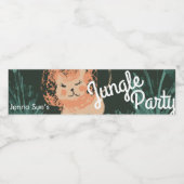 可愛いジャングルライオンアートサファリバースデーパーティー ペットボトルラベル (シングルラベル)