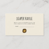 可愛いジャングルライオンベビーシャワーおむつラッフルチケット エンクロージャーカード (正面)