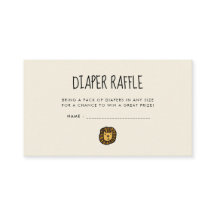 可愛いジャングルライオンベビーシャワーおむつラッフルチケット